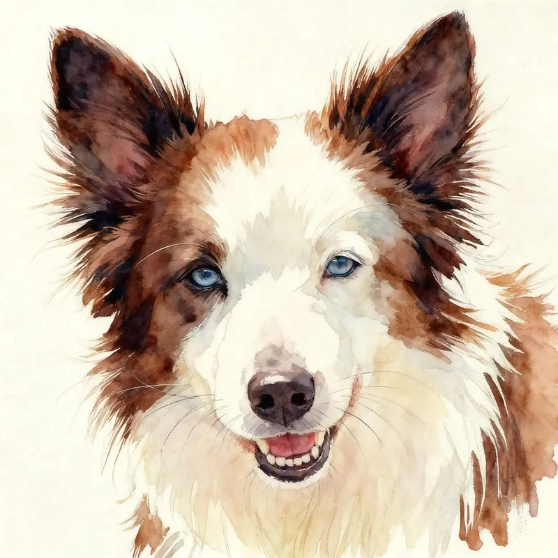 Dog portrait in a custom art style