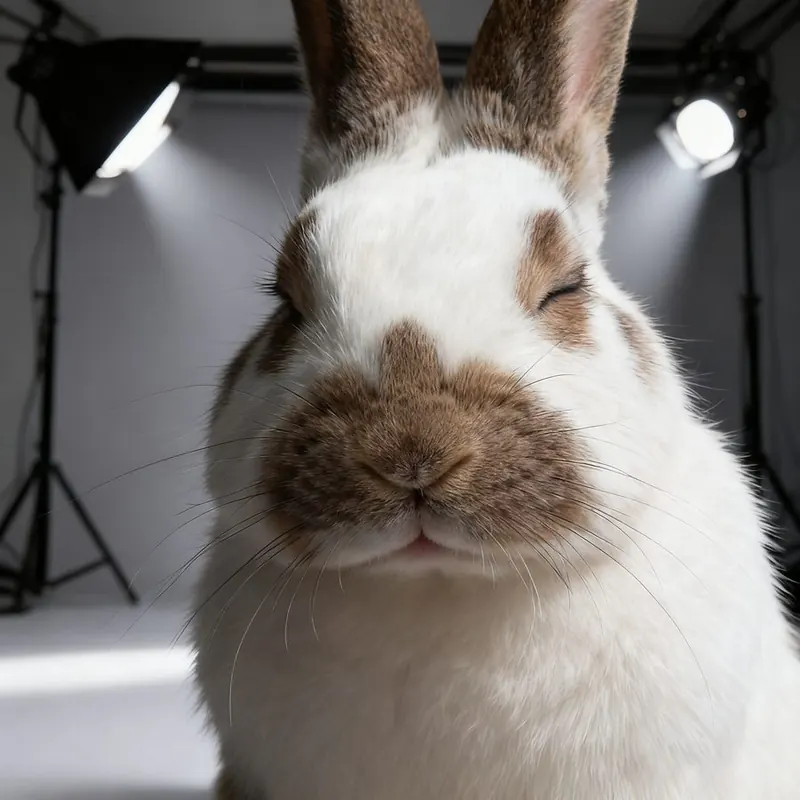Rabbit portrait in a custom art style